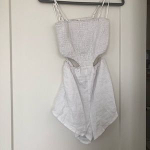 white LF cutout romper